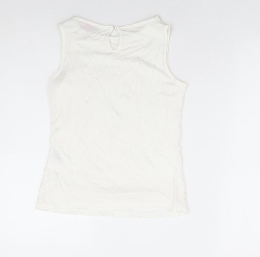 Womens UK Size 6 Dorothy Perkins White Basic Tank