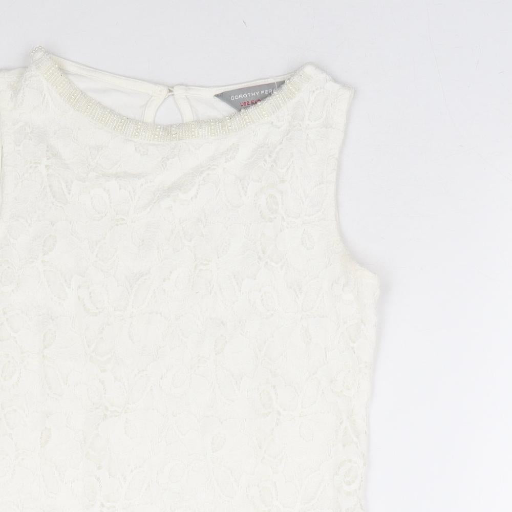 Womens UK Size 6 Dorothy Perkins White Basic Tank