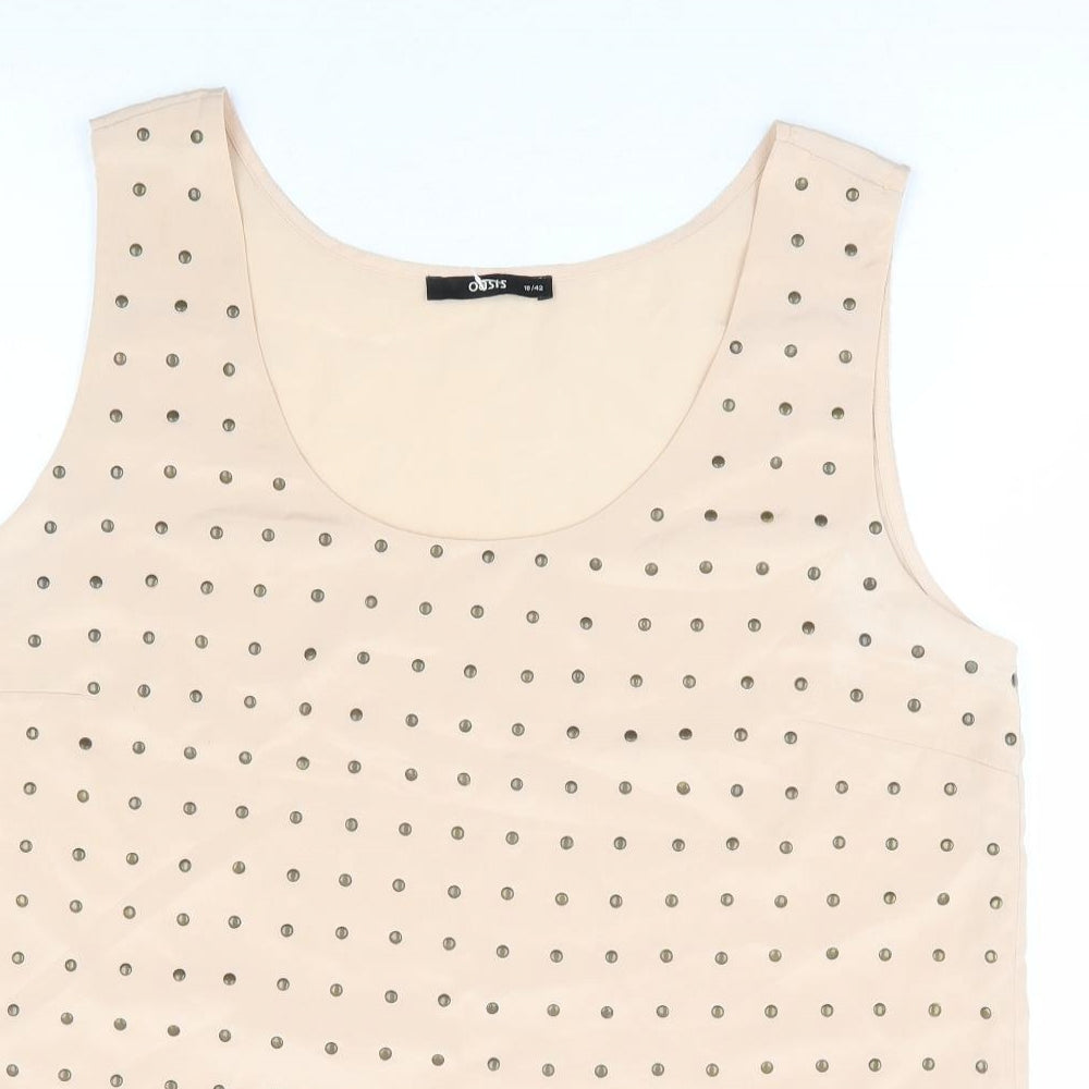 Womens UK Size 16 Oasis Beige Basic Tank