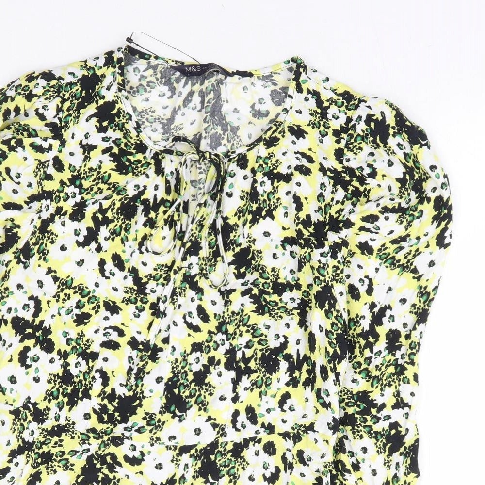 Womens UK Size 6 Marks and Spencer Yellow Basic Blouse