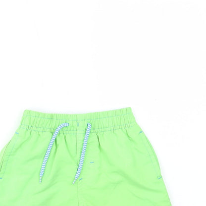 Rebel Boys Green Polyester Cropped Trousers Size 18-24 Months Drawstring - Swim Shorts
