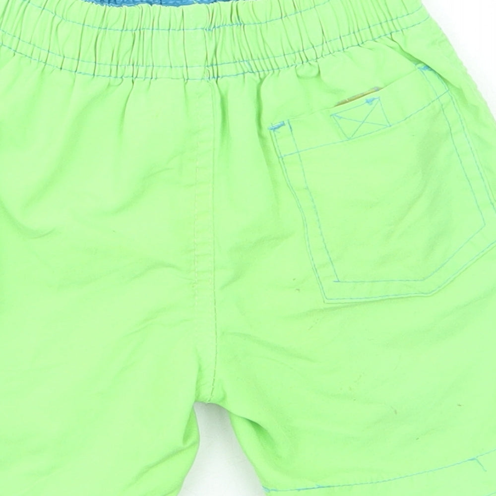 Rebel Boys Green Polyester Cropped Trousers Size 18-24 Months Drawstring - Swim Shorts