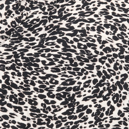 ASOS Womens Multicoloured Animal Print Cotton Basic Blouse Size 14 V-Neck - Leopard Print