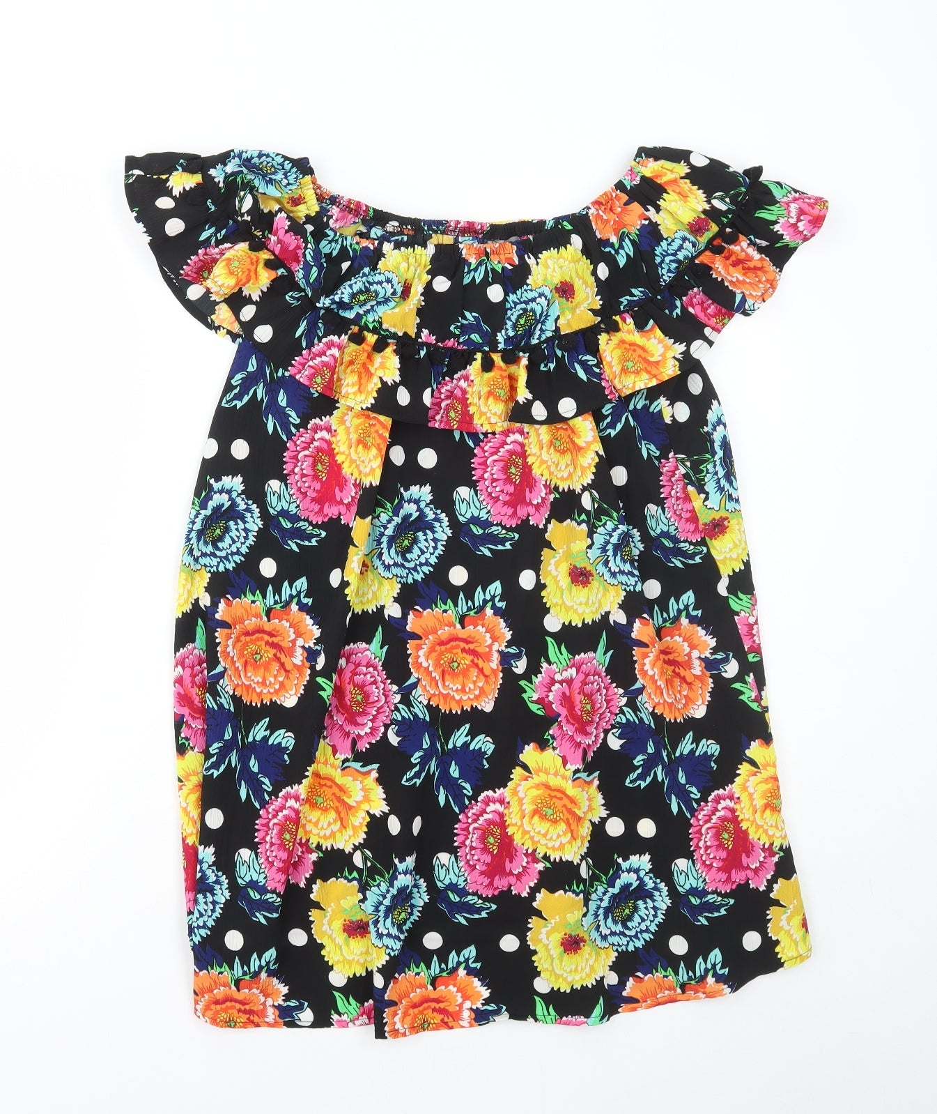 ASOS Womens Multicoloured Floral Polyester A-Line Size 10 Round Neck Pullover