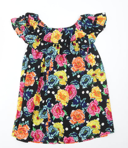 ASOS Womens Multicoloured Floral Polyester A-Line Size 10 Round Neck Pullover