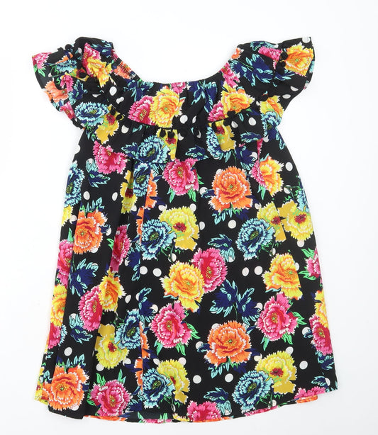 ASOS Womens Multicoloured Floral Polyester A-Line Size 10 Round Neck Pullover