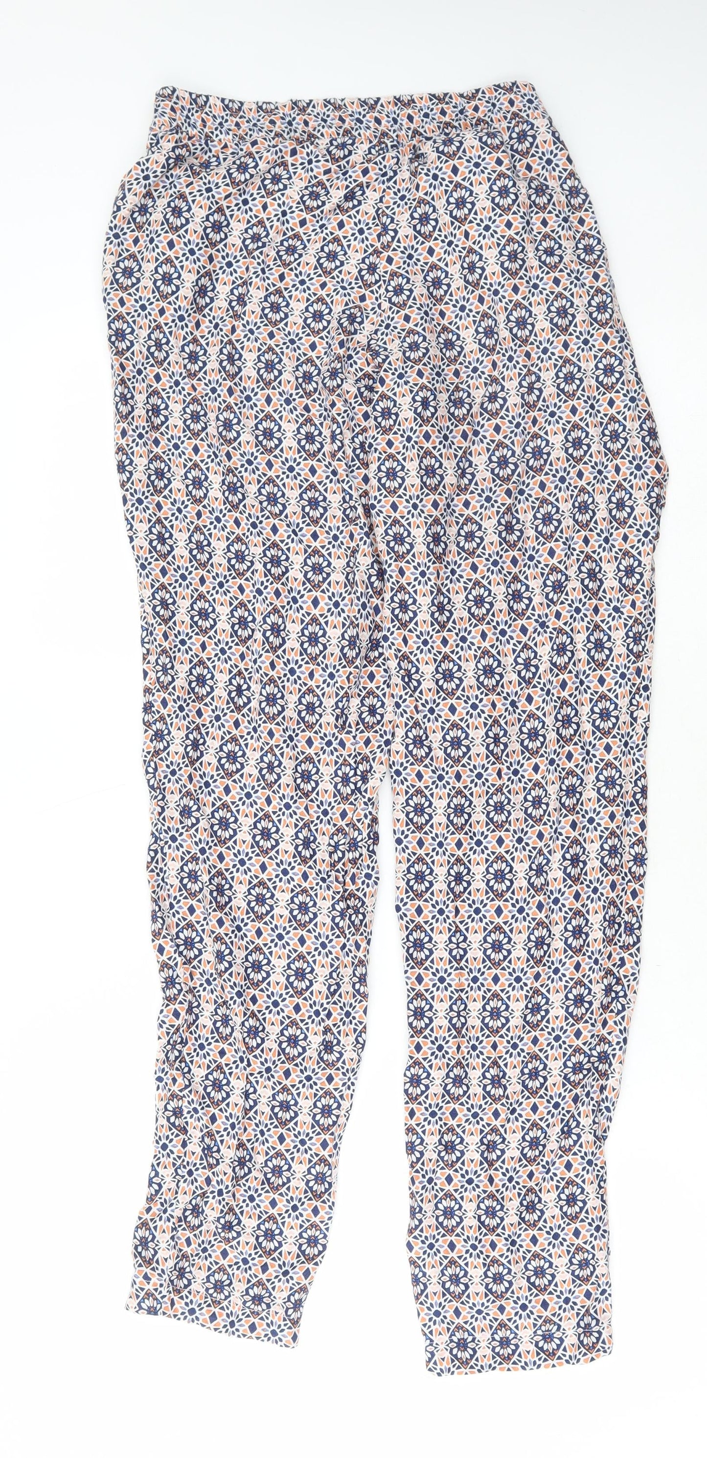 Divided by H&M Womens Multicoloured Geometric Viscose Bloomer Trousers Size 12 L32 in Regular