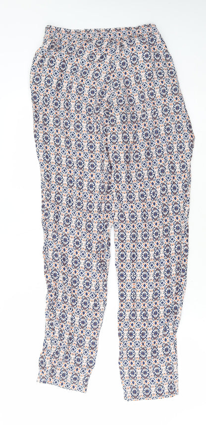 Divided by H&M Womens Multicoloured Geometric Viscose Bloomer Trousers Size 12 L32 in Regular