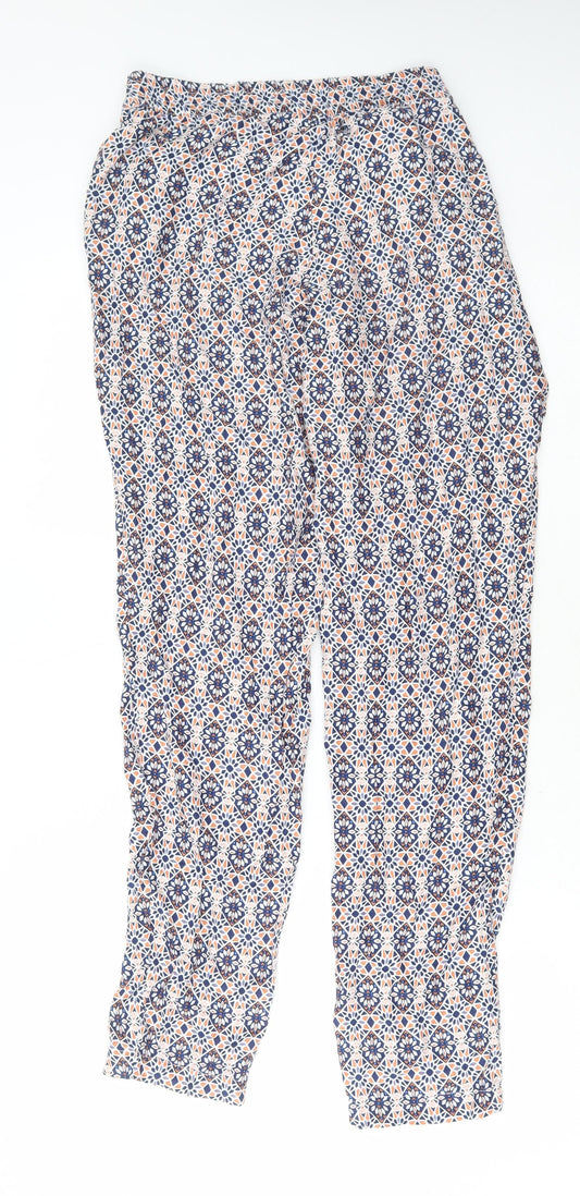 Divided by H&M Womens Multicoloured Geometric Viscose Bloomer Trousers Size 12 L32 in Regular