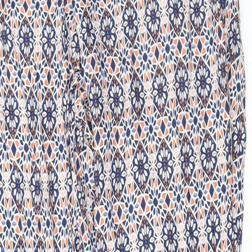 Divided by H&M Womens Multicoloured Geometric Viscose Bloomer Trousers Size 12 L32 in Regular
