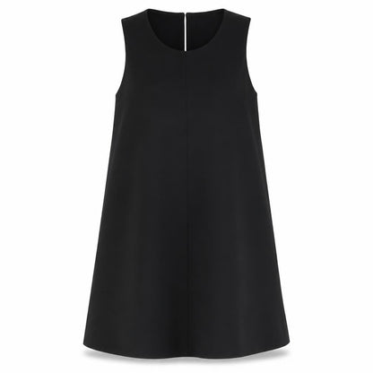 Zara Womens Black Polyester A-Line Size S High Neck Button