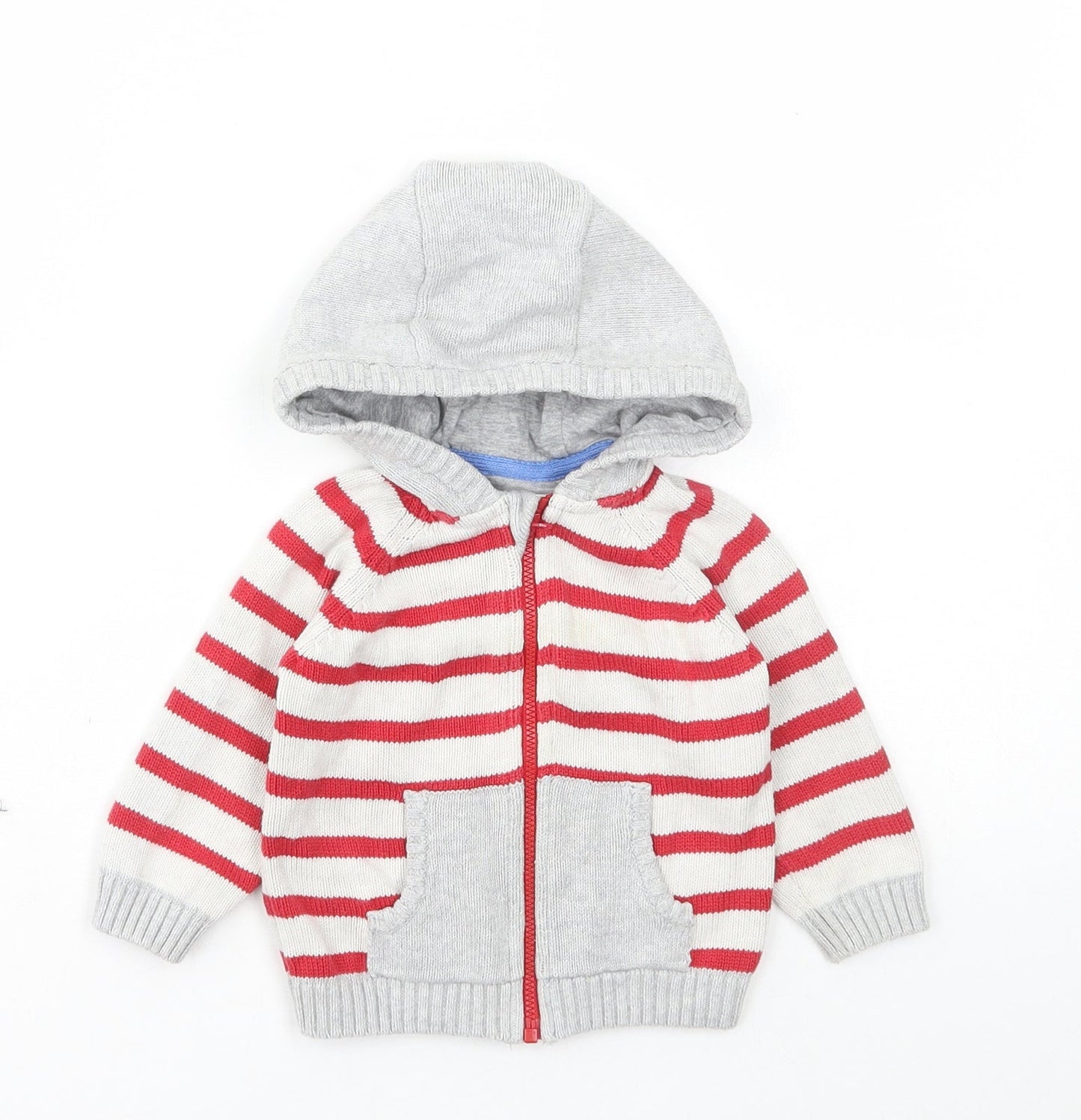 TU Boys Red Striped Jacket Size 6-9 Months Zip