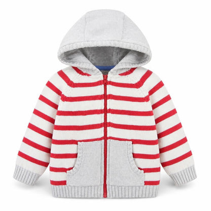 Tu Boys Red Striped Jacket Size 6-9 Months Zip
