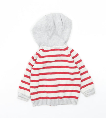 TU Boys Red Striped Jacket Size 6-9 Months Zip