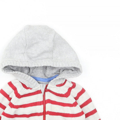 TU Boys Red Striped Jacket Size 6-9 Months Zip