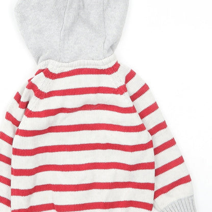 TU Boys Red Striped Jacket Size 6-9 Months Zip