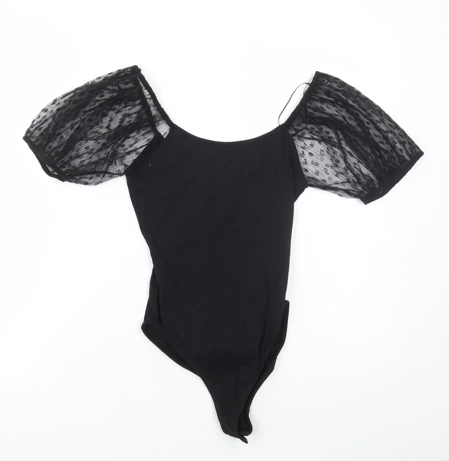 Primark Womens Black Polyester Bodysuit One-Piece Size S Pullover