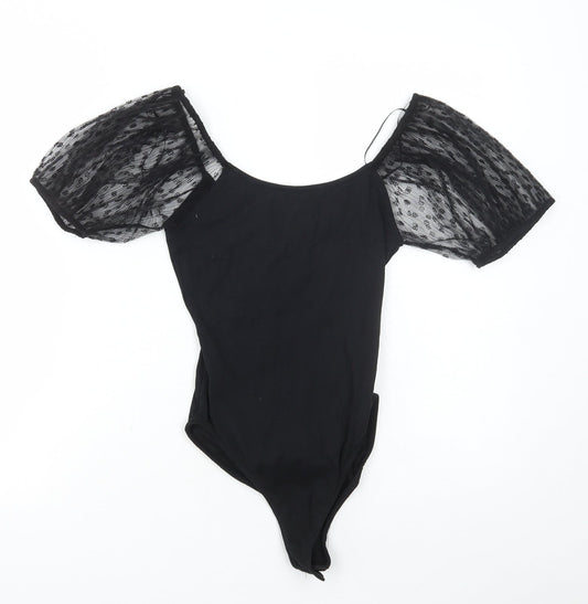 Primark Womens Black Polyester Bodysuit One-Piece Size S Pullover