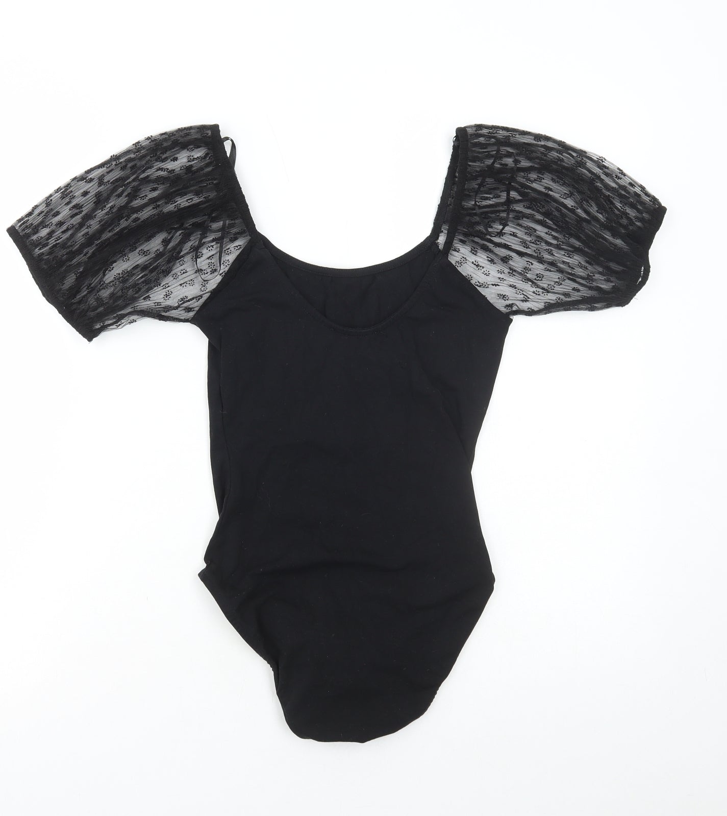 Primark Womens Black Polyester Bodysuit One-Piece Size S Pullover