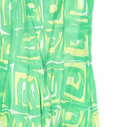 Baster Womens Green Geometric Polyester Flare Skirt Size 36 in Zip