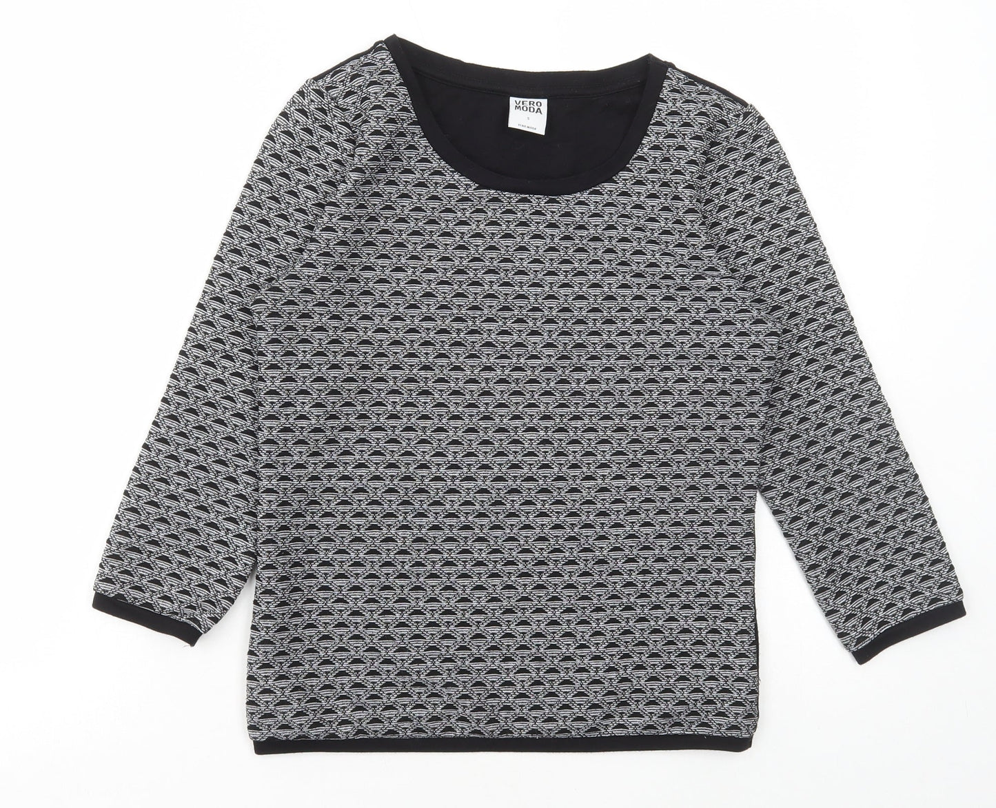 Womens UK Size S Vera Moda Grey Basic T-Shirt