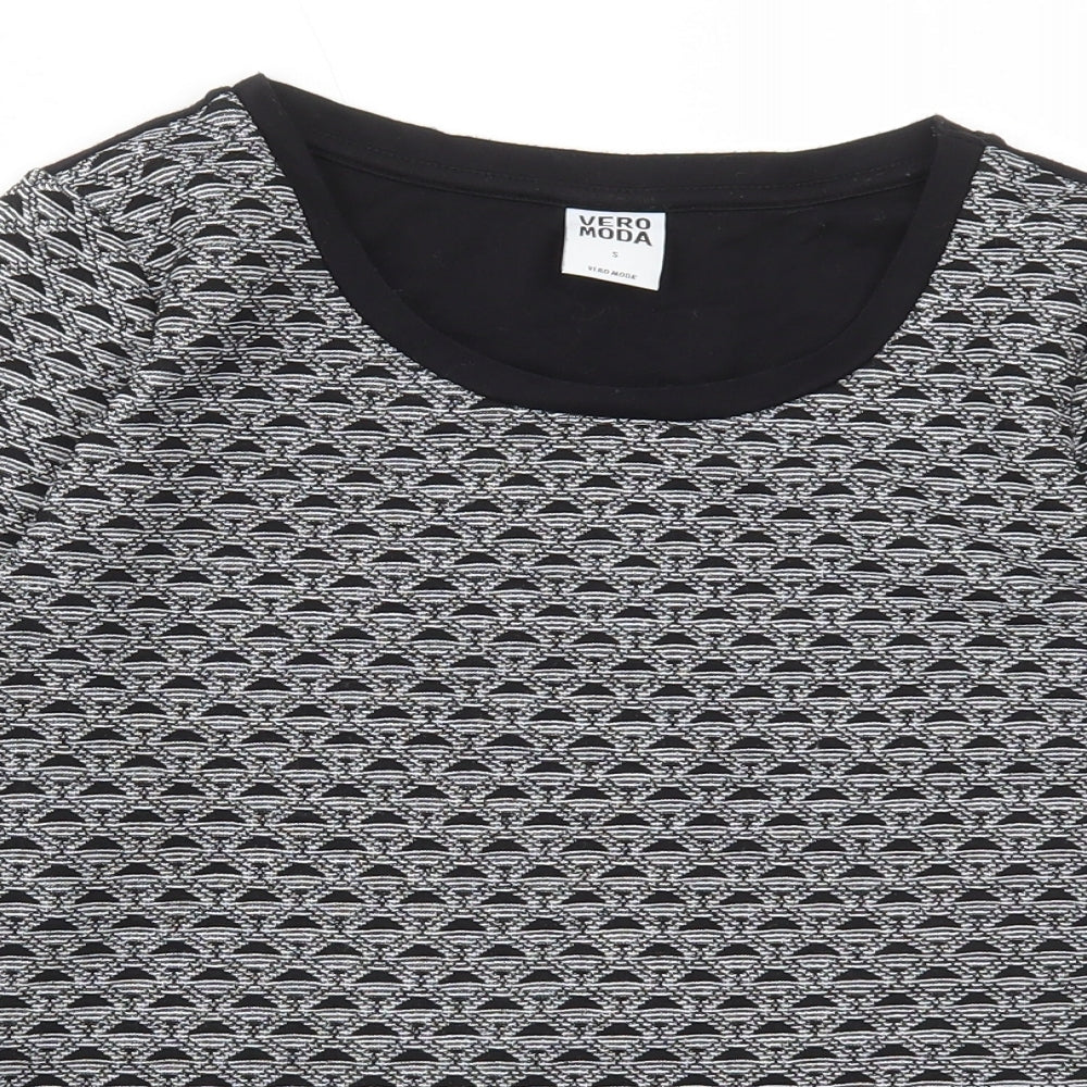 Womens UK Size S Vera Moda Grey Basic T-Shirt