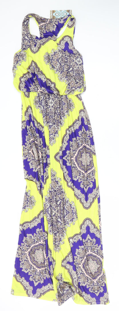 Boohoo Womens Multicoloured Geometric Polyester Maxi Size 4 Round Neck Pullover