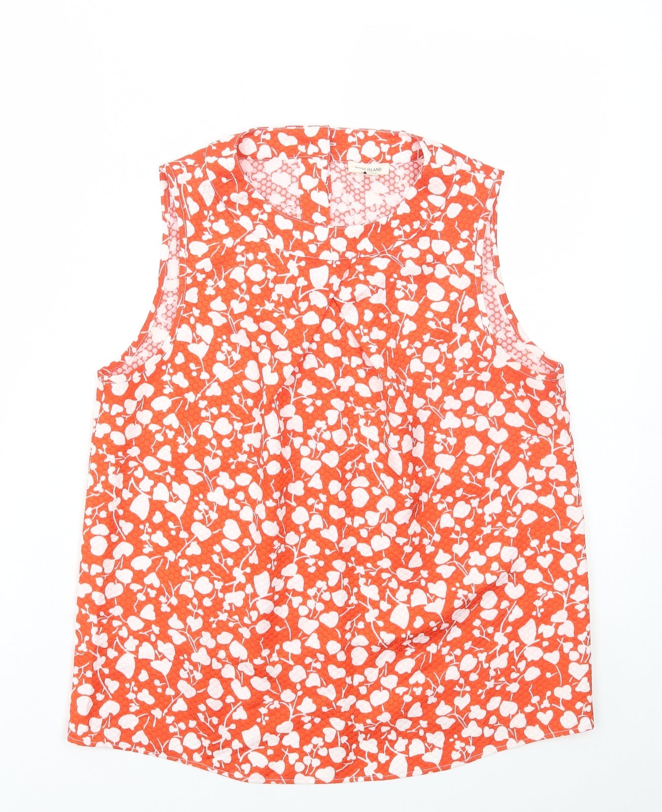 Womens UK Size 10 River Island Red Basic Tank