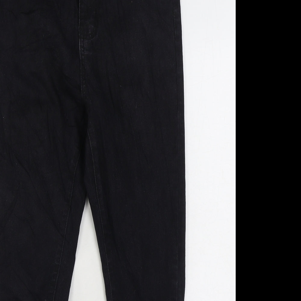 Boohoo Womens Black Cotton Skinny Jeans Size 12 L25 in Regular Zip