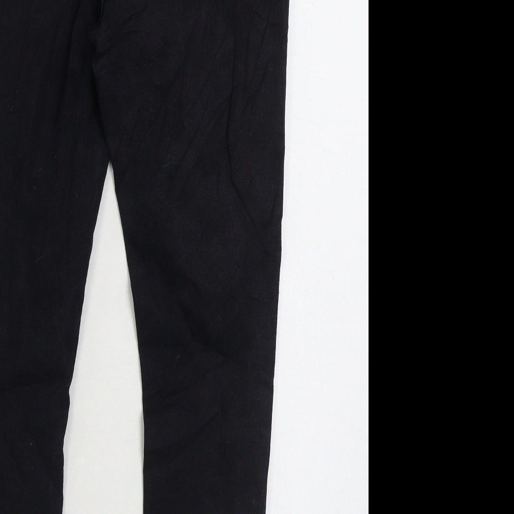 Boohoo Womens Black Cotton Skinny Jeans Size 12 L25 in Regular Zip