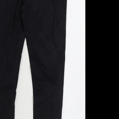 Boohoo Womens Black Cotton Skinny Jeans Size 12 L25 in Regular Zip