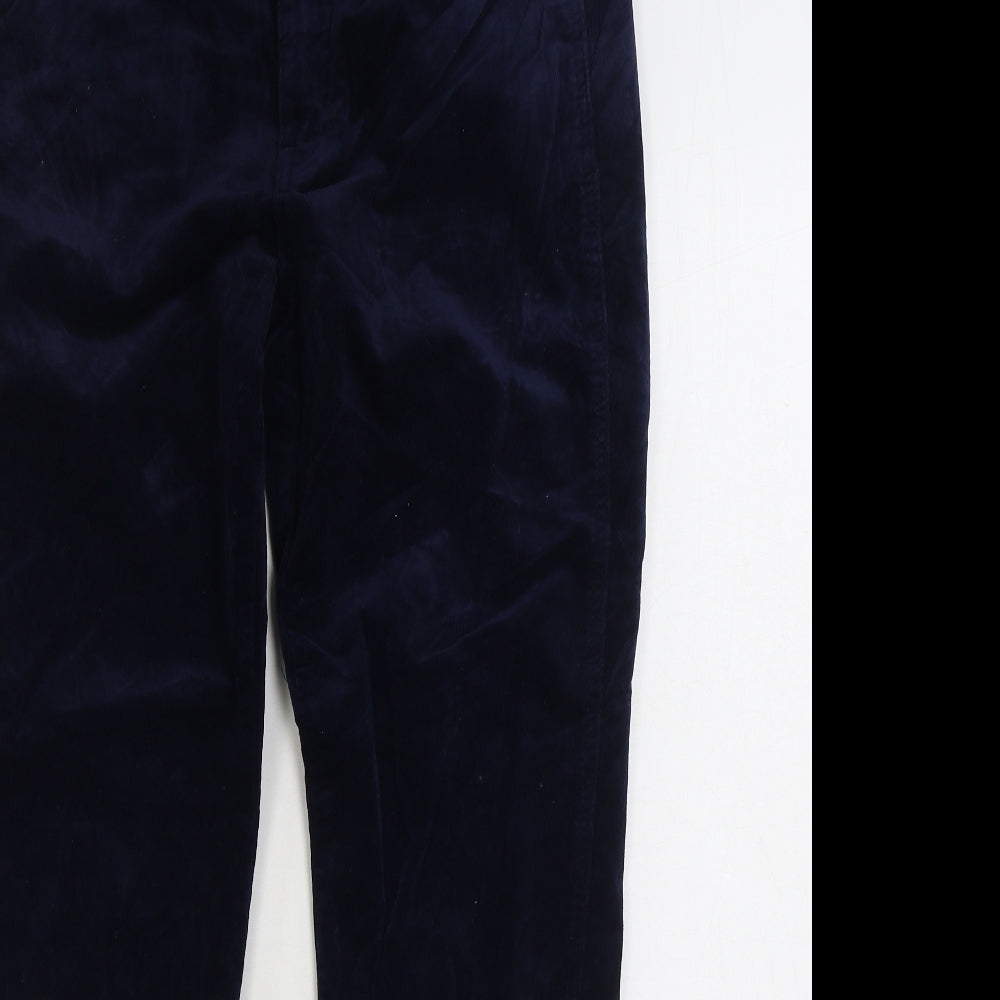 Saint Tropez Mens Blue Cotton Trousers Size 32 in L29 in Regular Zip