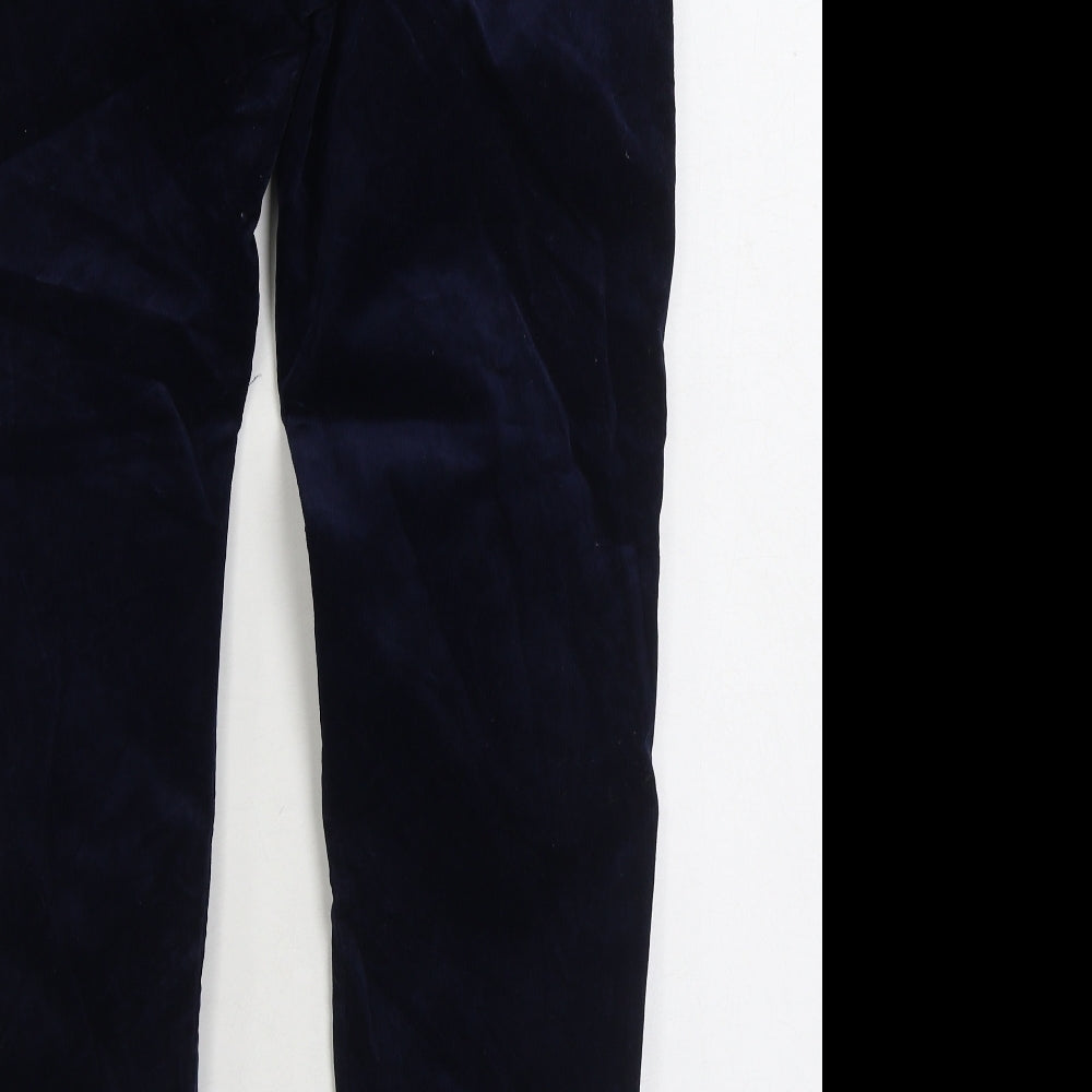 Saint Tropez Mens Blue Cotton Trousers Size 32 in L29 in Regular Zip