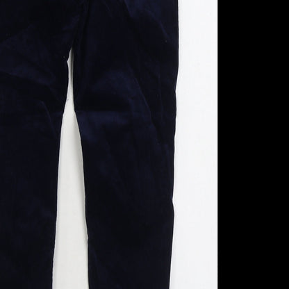 Saint Tropez Mens Blue Cotton Trousers Size 32 in L29 in Regular Zip