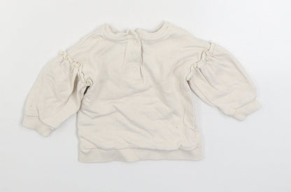 George Baby Beige Cotton Pullover Jumper Size 3-6 Months Snap - Dumbo