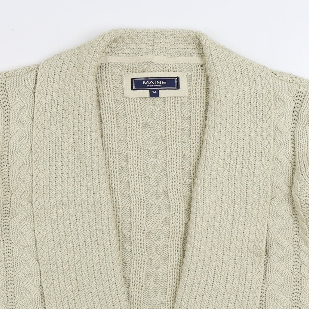 Womens UK Size 14 Maine Beige Cardigan Jumper