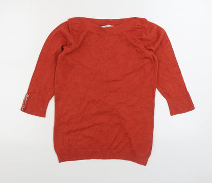 Womens UK Size S Klass Collection Orange Pullover Jumper