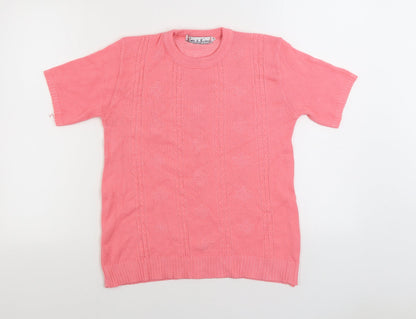 Womens UK Size S Pure and Natural Pink Pullover Jumper