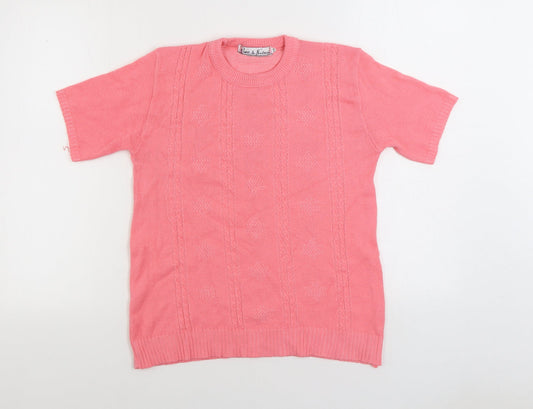 Womens UK Size S Pure and Natural Pink Pullover Jumper