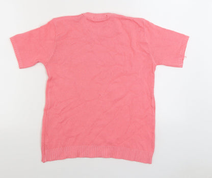 Womens UK Size S Pure and Natural Pink Pullover Jumper