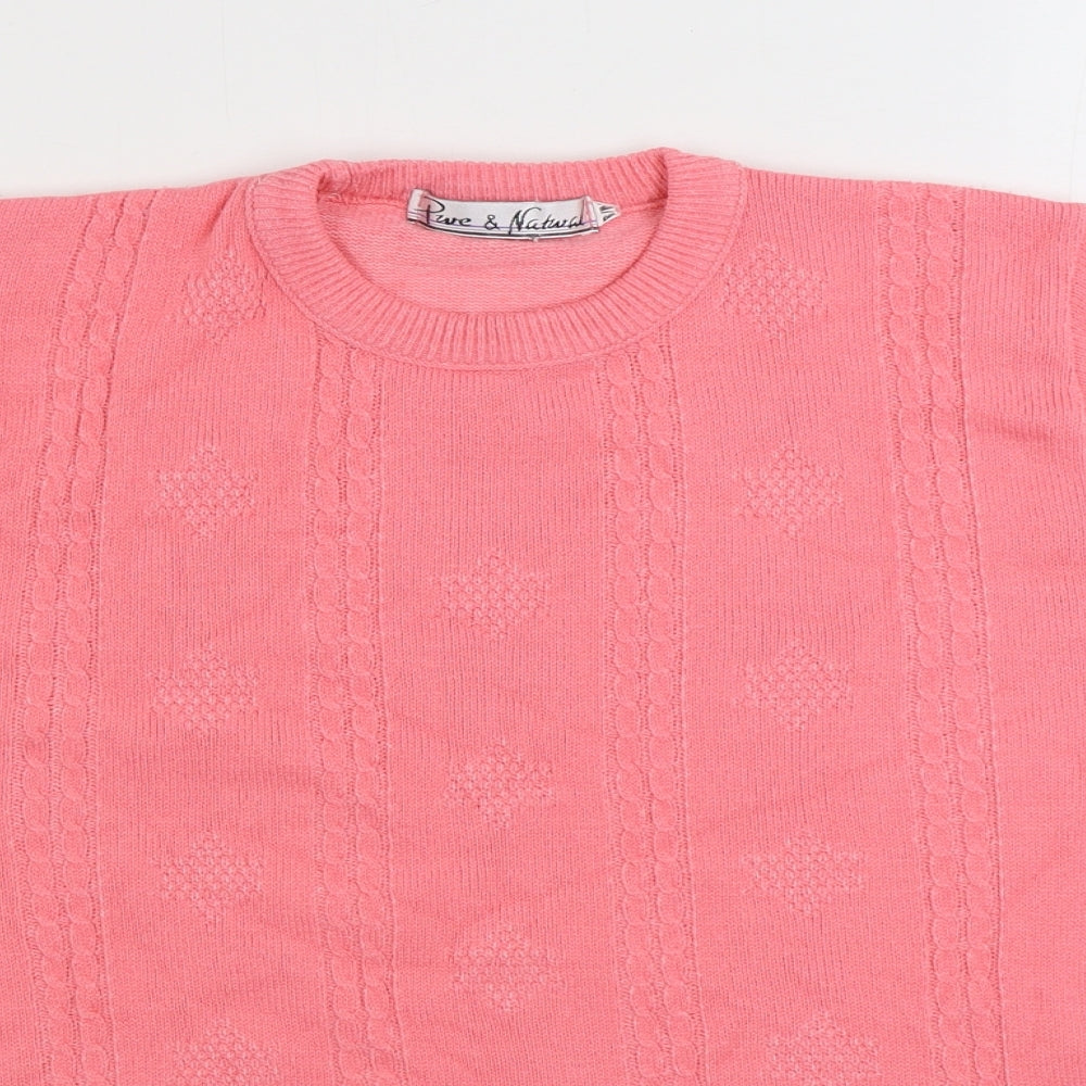 Womens UK Size S Pure and Natural Pink Pullover Jumper