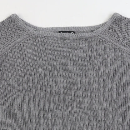 Cashel Womens Grey Boat Neck 100% Cotton Pullover Jumper Size XL