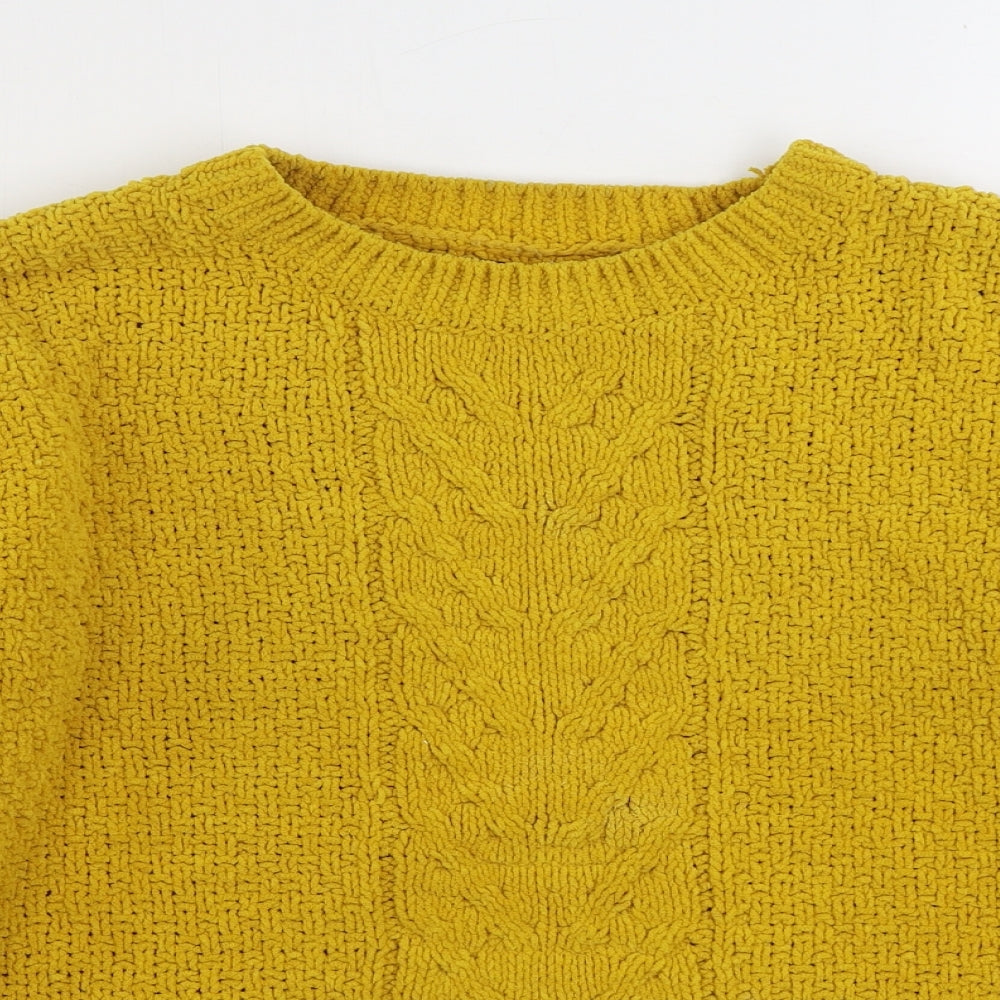 Primark Womens Yellow Boat Neck Polyester Pullover Jumper Size S