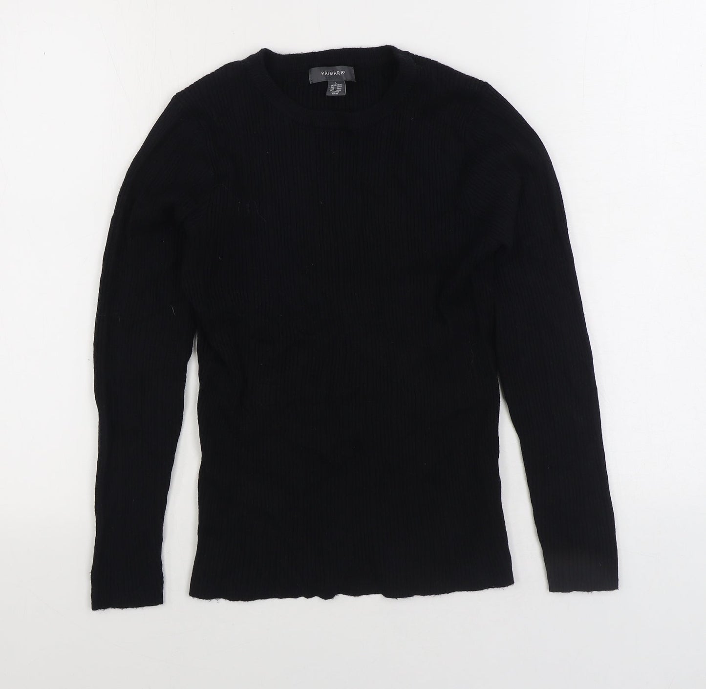 Primark Womens Black Round Neck Viscose Pullover Jumper Size L
