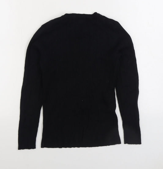 Primark Womens Black Round Neck Viscose Pullover Jumper Size L