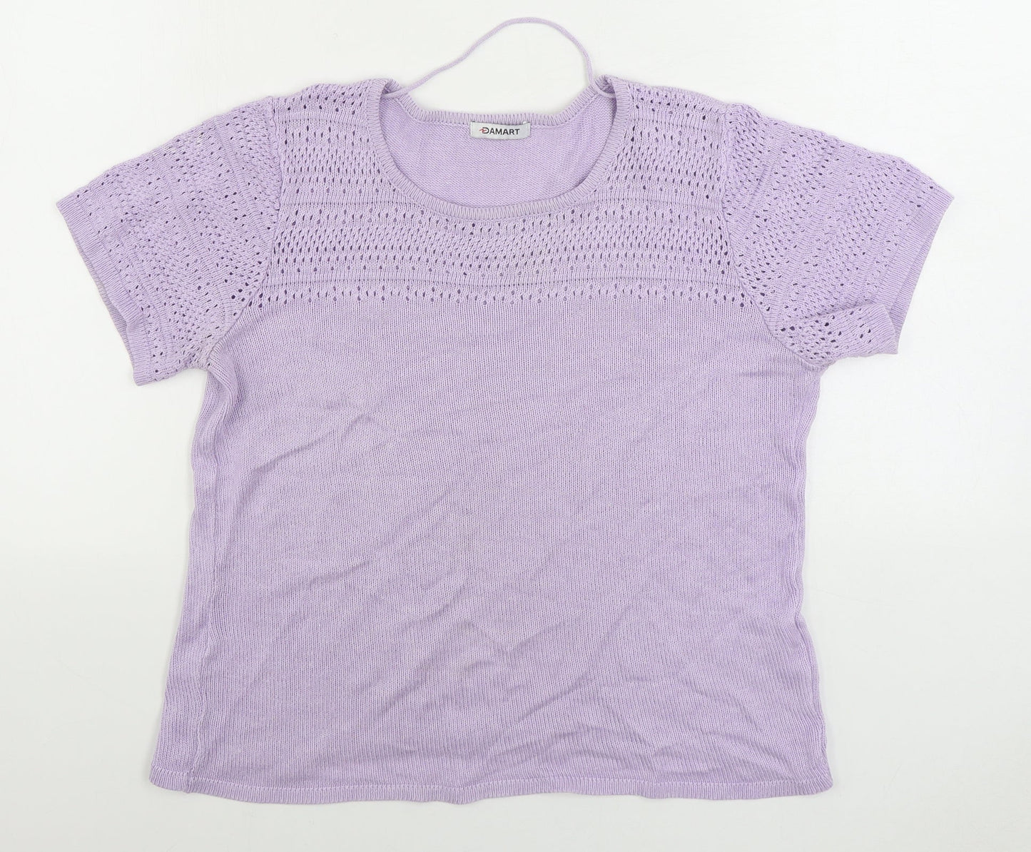 Damart Womens Purple Boat Neck Acrylic Pullover Jumper Size 10