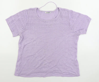 Damart Womens Purple Boat Neck Acrylic Pullover Jumper Size 10