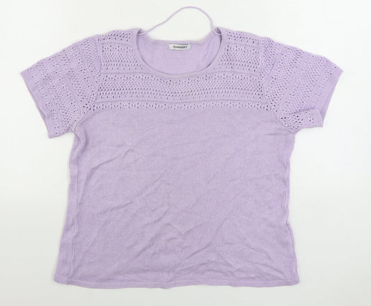 Damart Womens Purple Boat Neck Acrylic Pullover Jumper Size 10