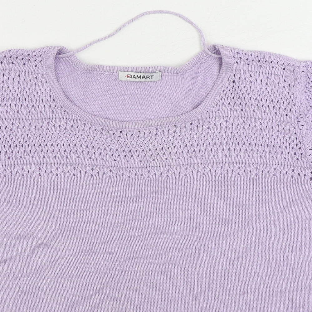 Damart Womens Purple Boat Neck Acrylic Pullover Jumper Size 10