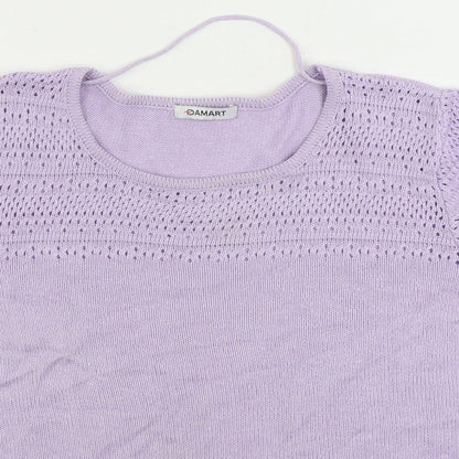 Damart Womens Purple Boat Neck Acrylic Pullover Jumper Size 10